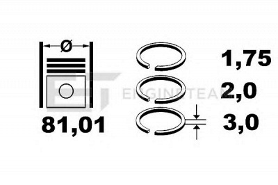 ET ENGINETEAM r1009100 -  Комплект поршневых колец
